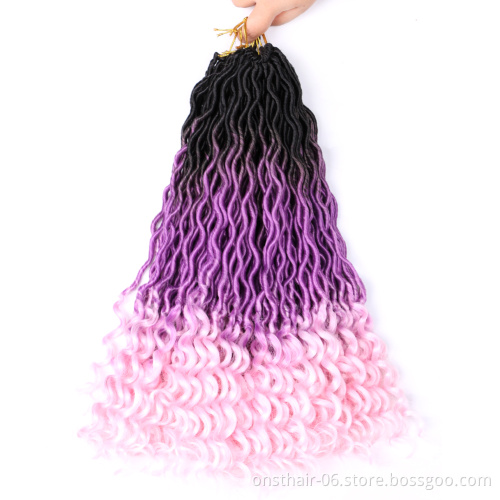 Wavy Faux Locs Crochet Hair with Curly Ends Faux Locs Braiding Hair Synthetic Fibres Curly Weave 10-30days 1 Piece 18inch Daily